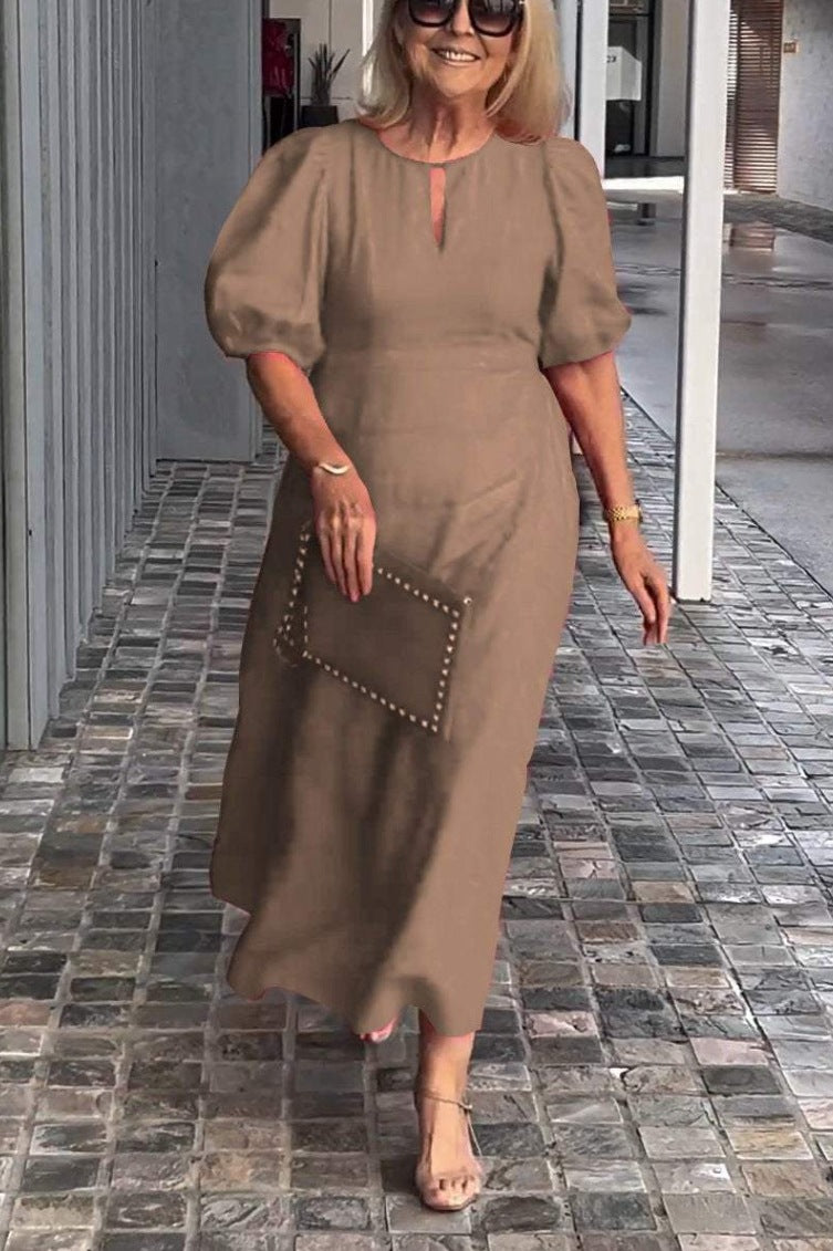 Damer Elegant Puffærmede Maxi Kjole Stilla