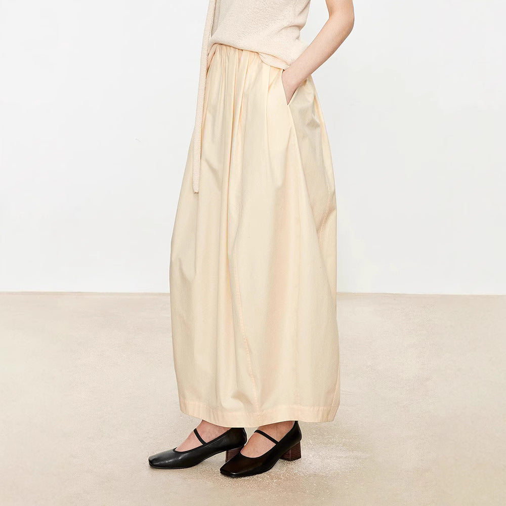 Dame Maxi-nederdel med elastisk talje og elegant fald Stilla