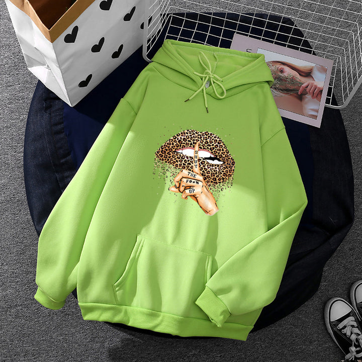 Kvinders hoodie med markant leopardmønster Stilla