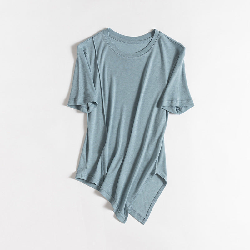 Femme Klassisk Rundhalset Basic T-Shirt Stilla