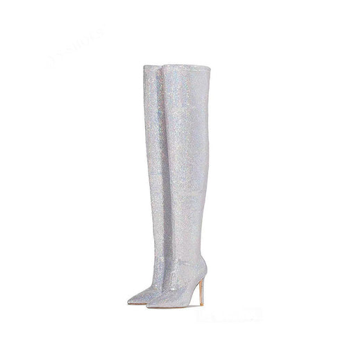 Femme Over-the-Knee Glitter Stiletto Støvler Stilla