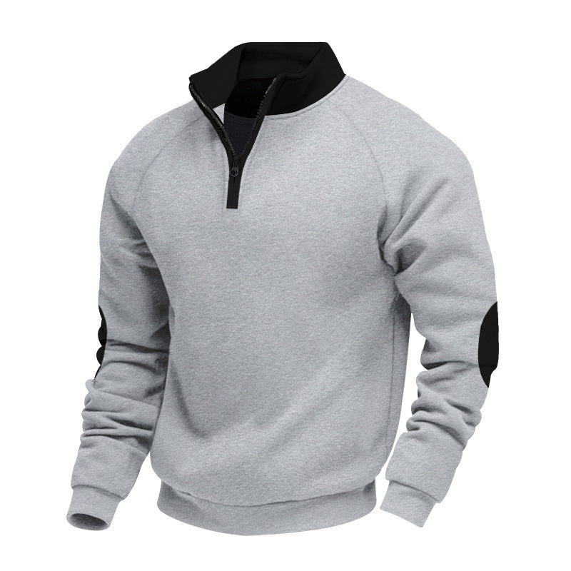 Herrer sportpullover med moderigtig ståkrave og praktisk lynlåsåbning Stilla