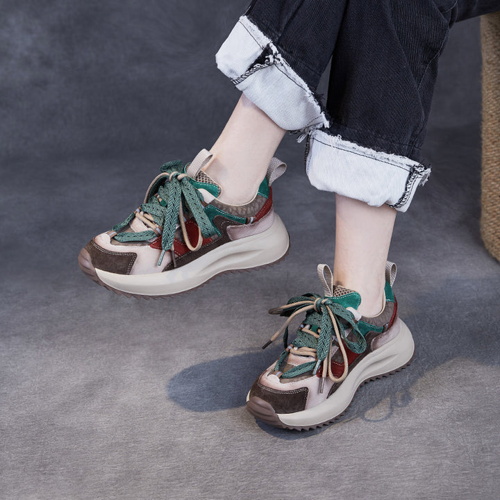 Dame Fritid Snøremode Sneakers med Multi-Textur Design Stilla