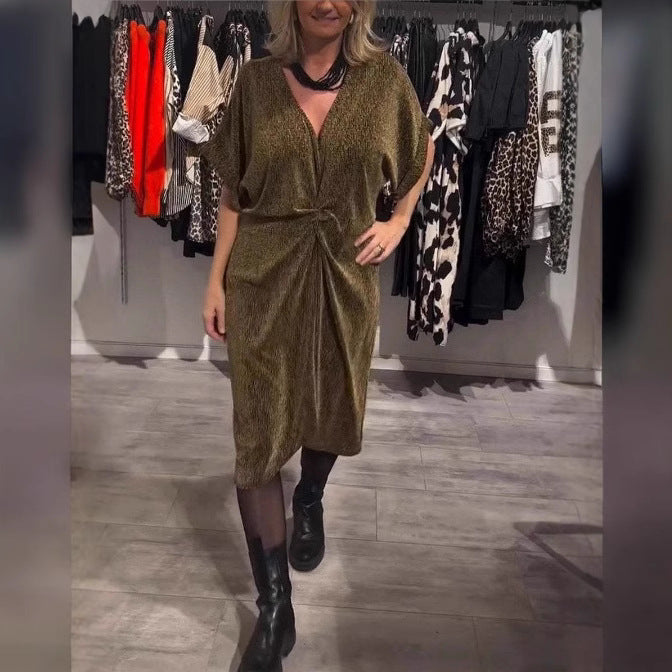 Dame Wrap Kjole i elegant Fløjl Stilla