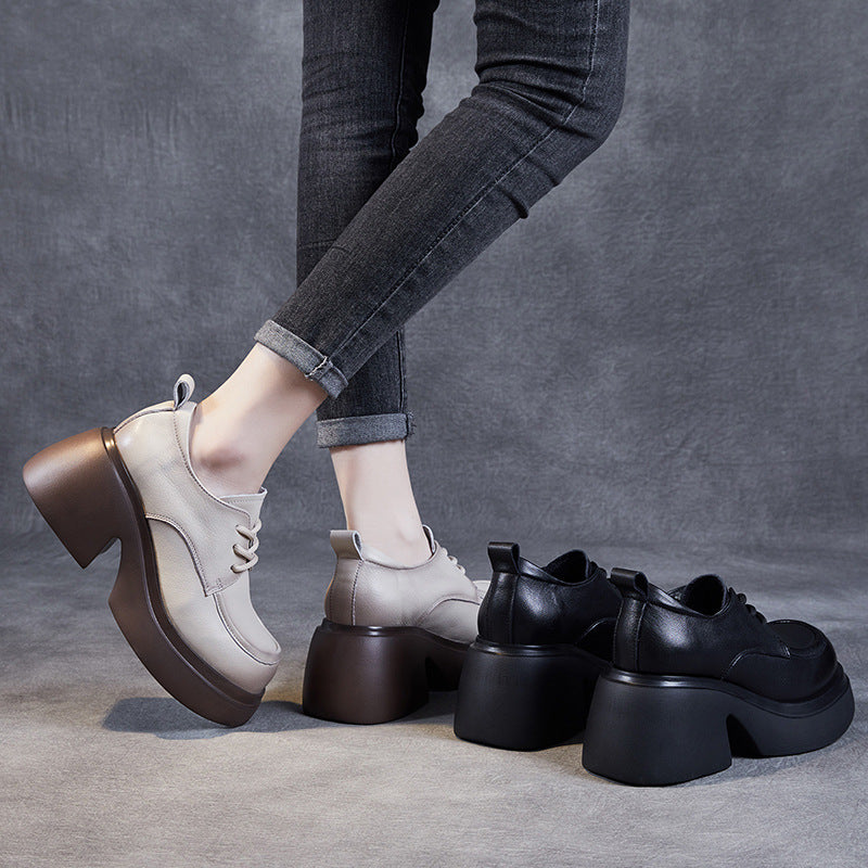 Femme Chunky Platform Oxfords med unikt design Stilla