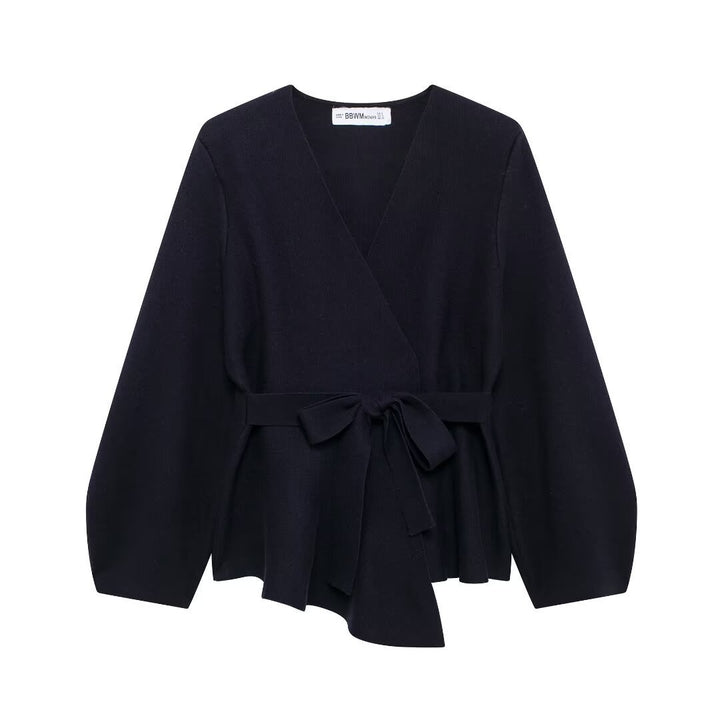 Femme Viskosebluse med bånddetalje Stilla