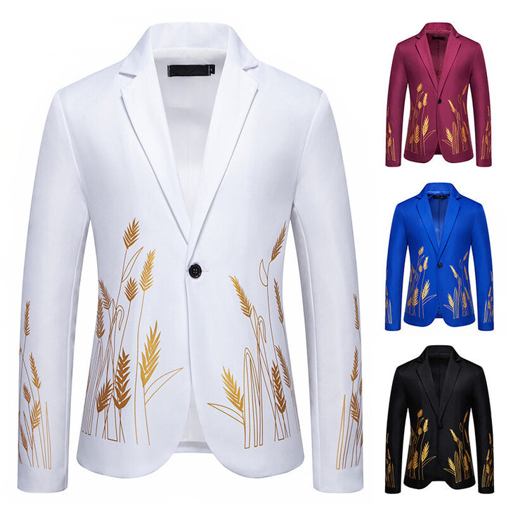 Herrer Broderet Blomster Blazer Stilla