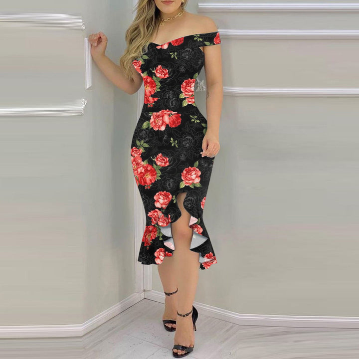 Dame Elegant Maxikjole med Off-Shoulder og dekorativ Volant Stilla