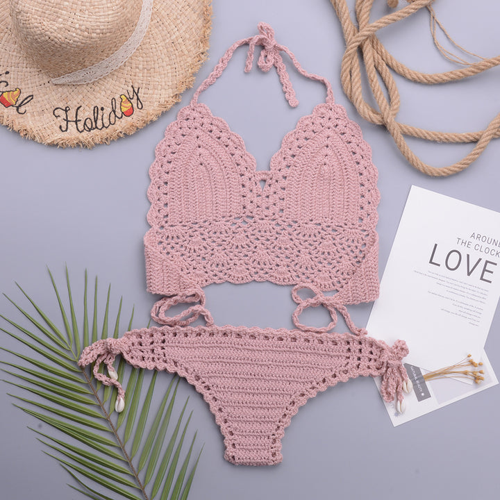 Damehækle-bikini med justerbare stropper og romantiske detaljer Stilla