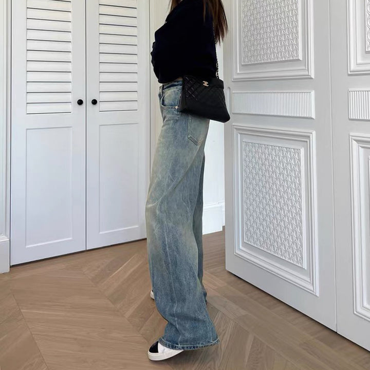 Kvinders brede skåret denim jeans med høj talje Stilla