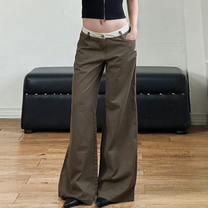 Damen Cargo-Hose im lässigen Stil mit praktischen Seitentaschen und weitem Bein Skovae