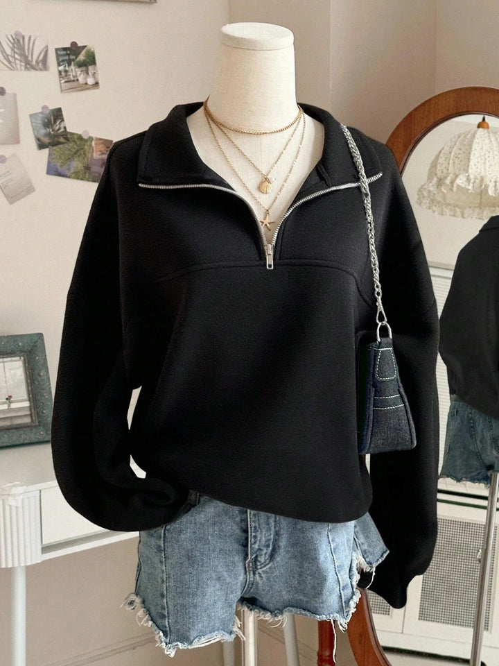 Dame sweatshirt med høj krave Skovae