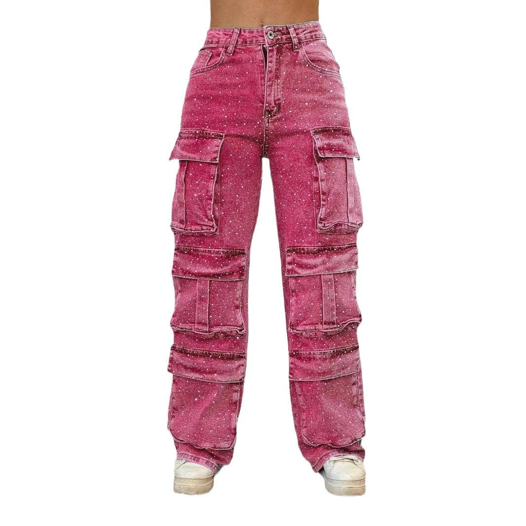 Dame Cargo Jeans med praktiske lommer og afslappet snit Stilla
