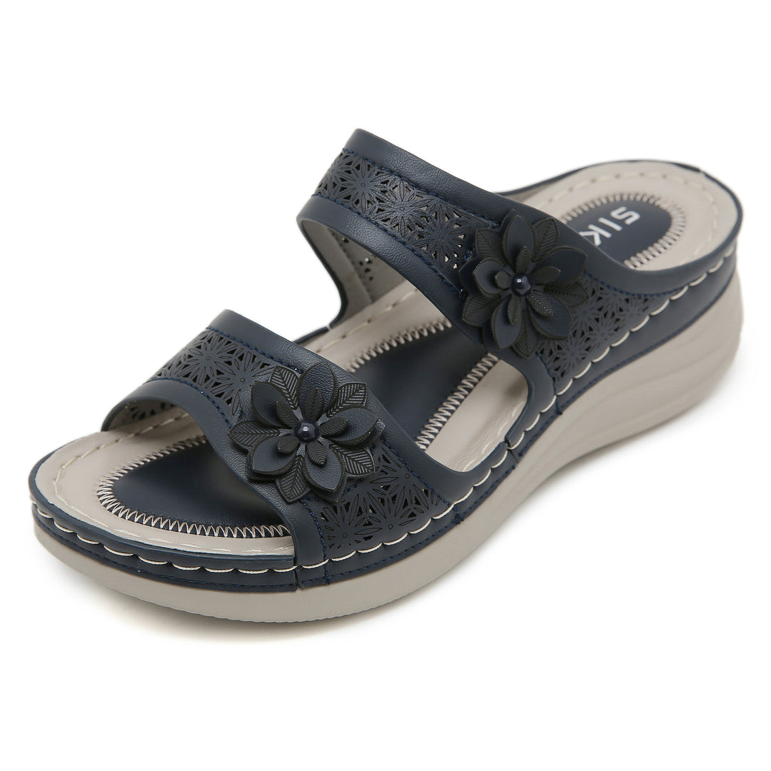 Damer komfortable og fashionable sandaler med blomsterdesign Stilla