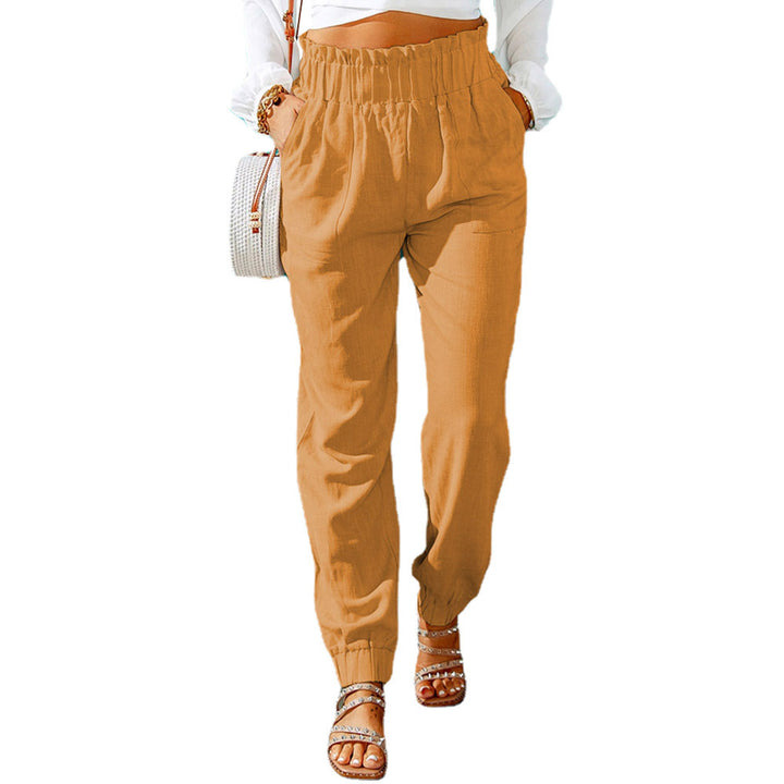 Dame Relaxed Fit Elastisk Taljebukser Stilla