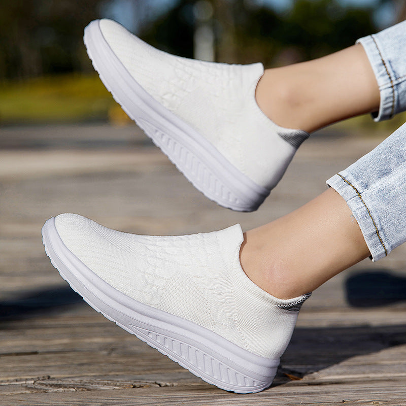 Dame Slip-On Sport Sneakers med åndbart strikdesign Stilla