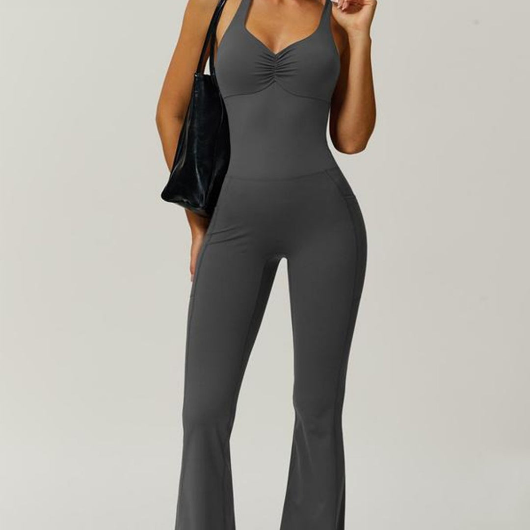 Dame Sporty Jumpsuit med tætsiddende snit og stropper Skovae