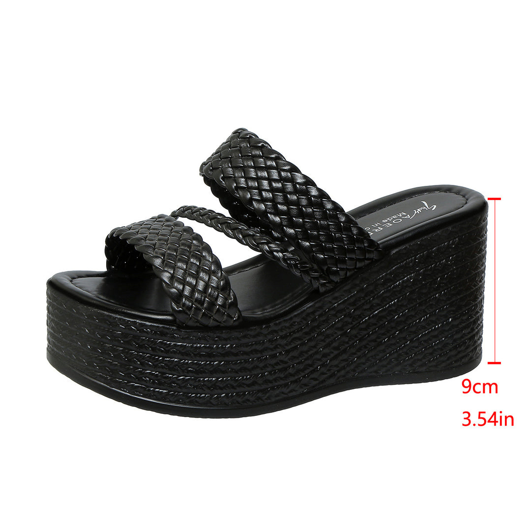 Dame Plateau Sandaler med flettet overdel og komfortabel sål Stilla