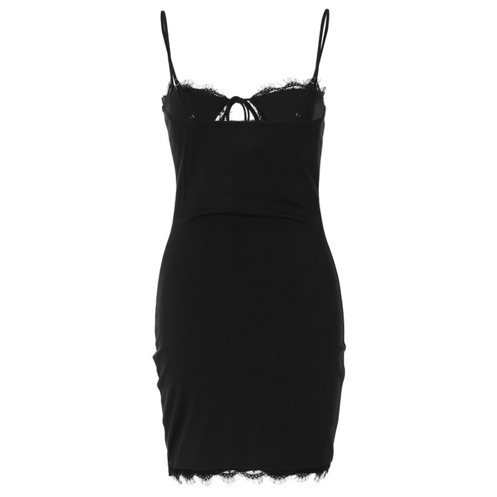Dame sexy Negligé med spidsdetaljer og justerbare stropper Stilla