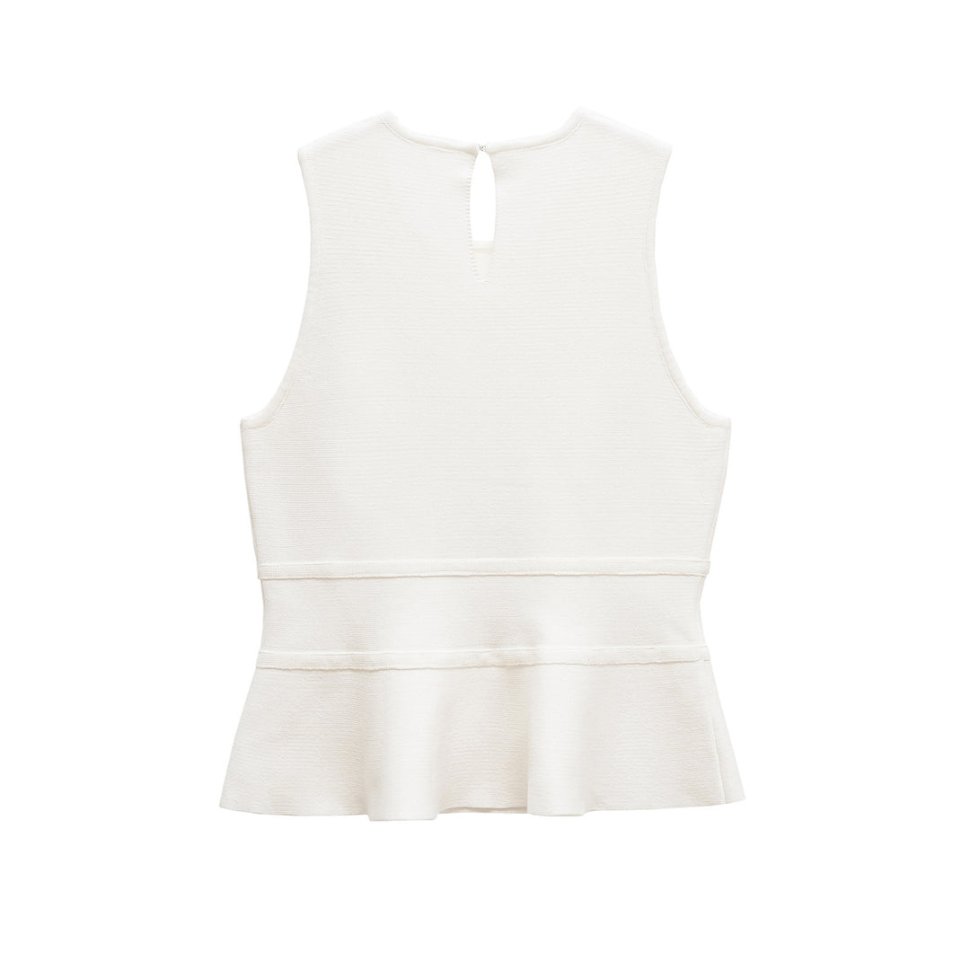 Femme Peplum Top med justerbar bindedetalje Stilla