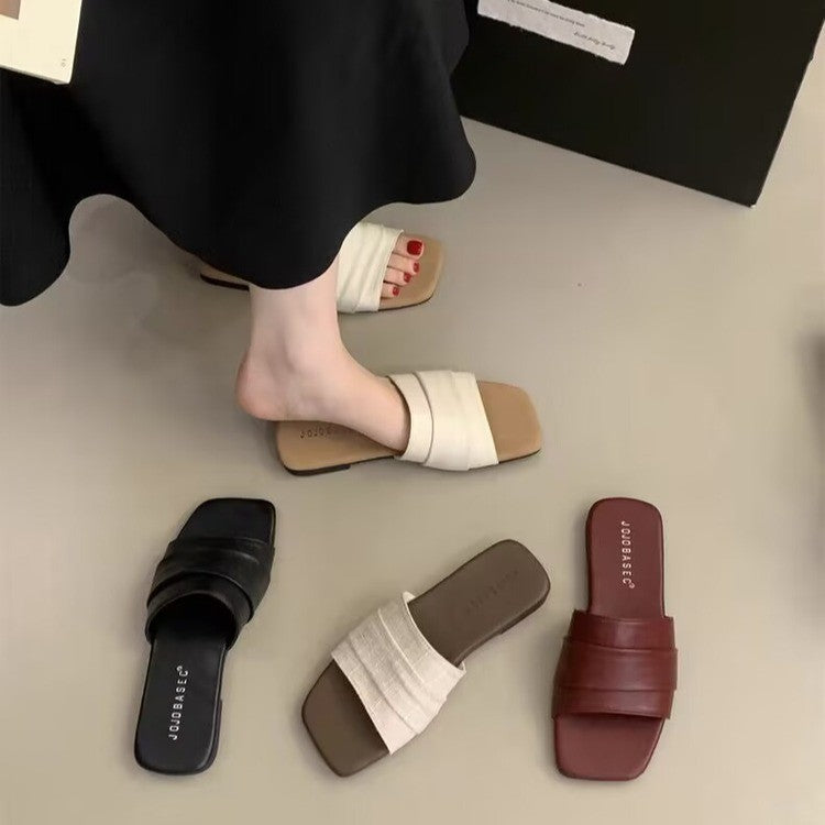 Femme Slide Sandaler med struktureret rem Stilla