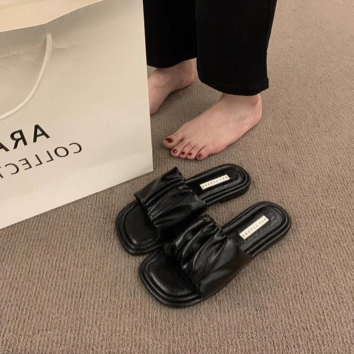 Dame modiske flad hæl sandaler med elegant volangdesign og behagelig sål Stilla