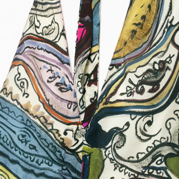 Femme Halter-Neck-Maxikjole med Paisley-tryk Stilla