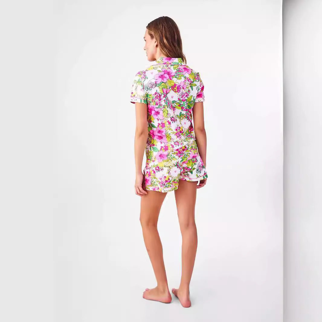 Femme Floral Print Loungewear Sæt Stilla
