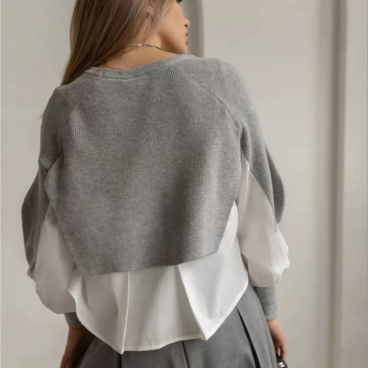 Femme Lagdelt Look Strikpullover med strukturerede detaljer Stilla