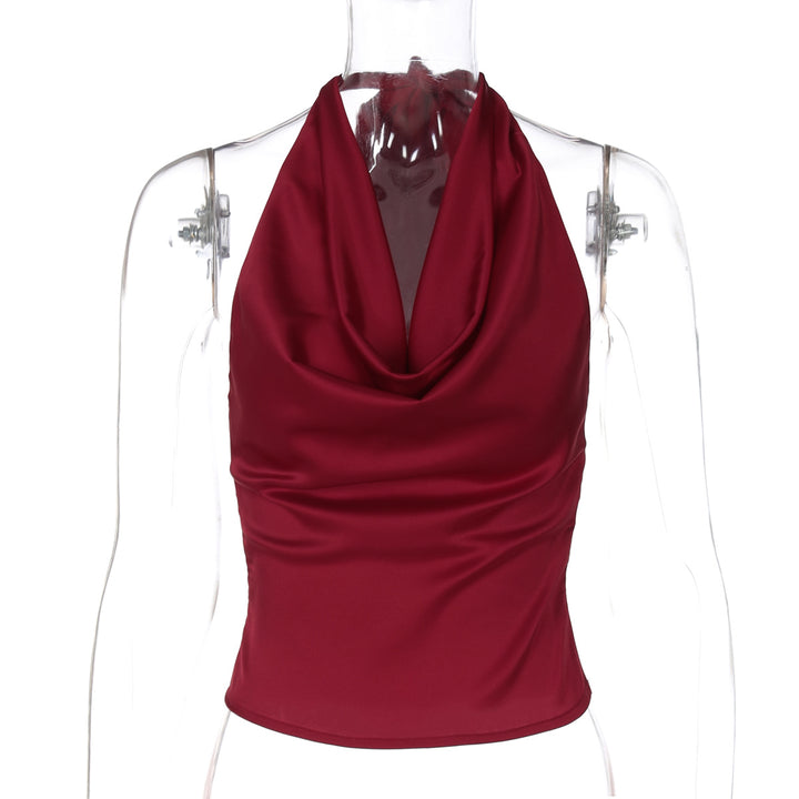 Damer Elegant O-Back Top med bindende hætte Skovae