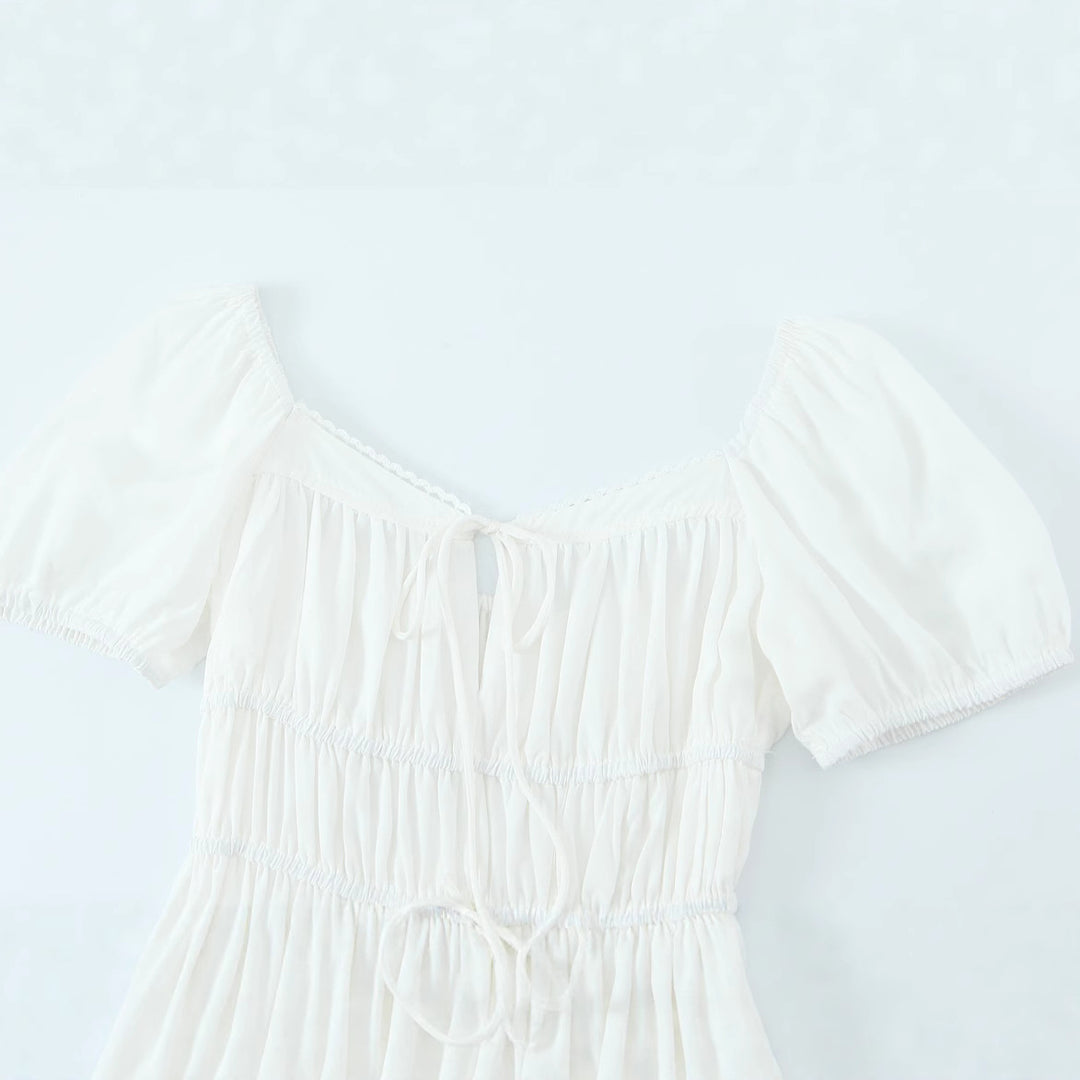Femme Relaxed Fit Maxi Kjole med Smocking-Detail Stilla