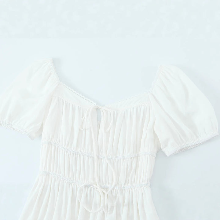 Femme Relaxed Fit Maxi Kjole med Smocking-Detail Stilla