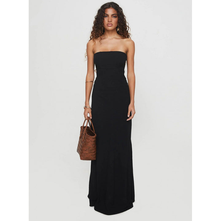 Kvinder Strapless A-linje Maxi Kjole Stilla