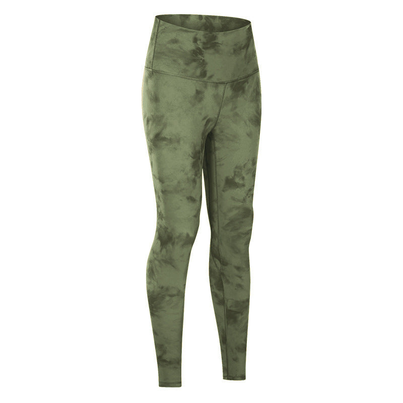 Dame sport leggings med høj talje og moderne batikdesign Stilla