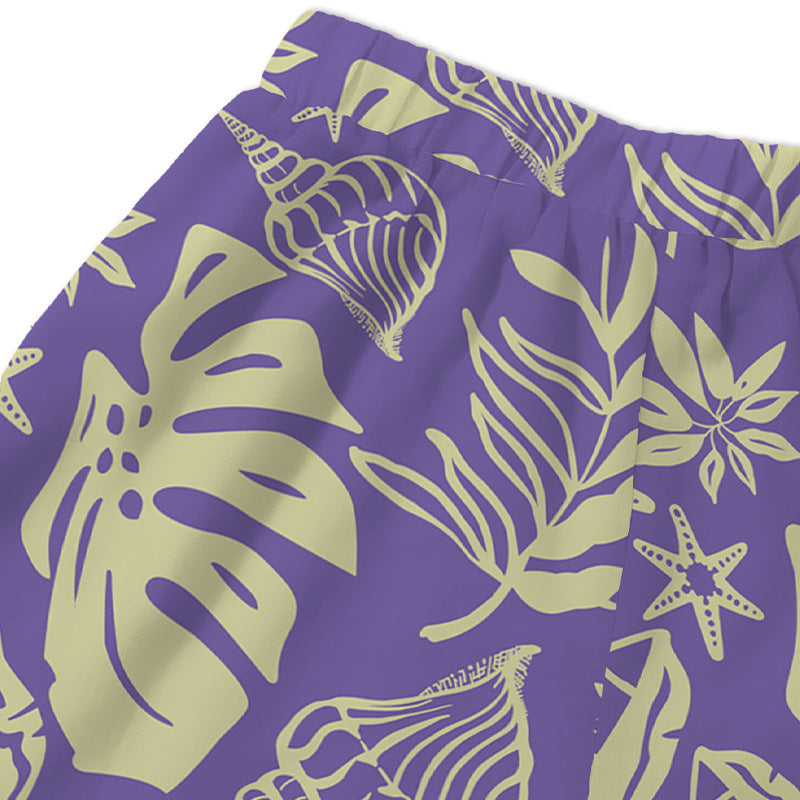 Dame Bandeau-bikini-sæt med legende blad- og muslingemotiv Stilla