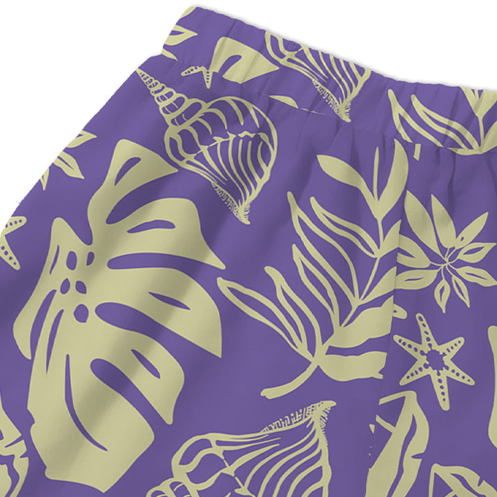 Dame Bandeau-bikini-sæt med legende blad- og muslingemotiv Stilla