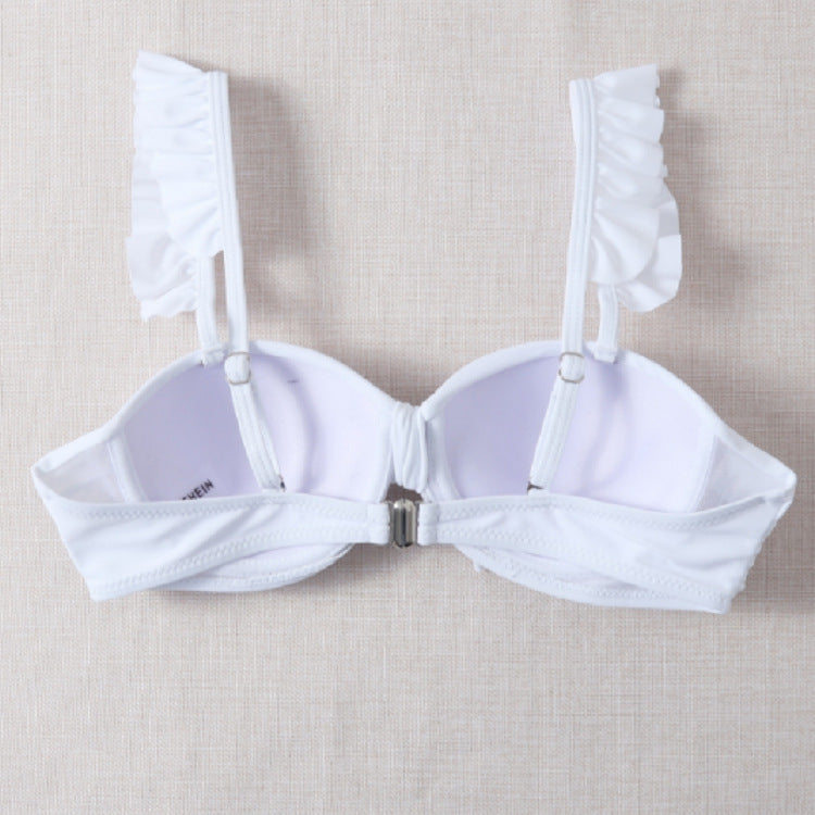 Dame Bikini-top med frynset stropper og knude-detail Skovae