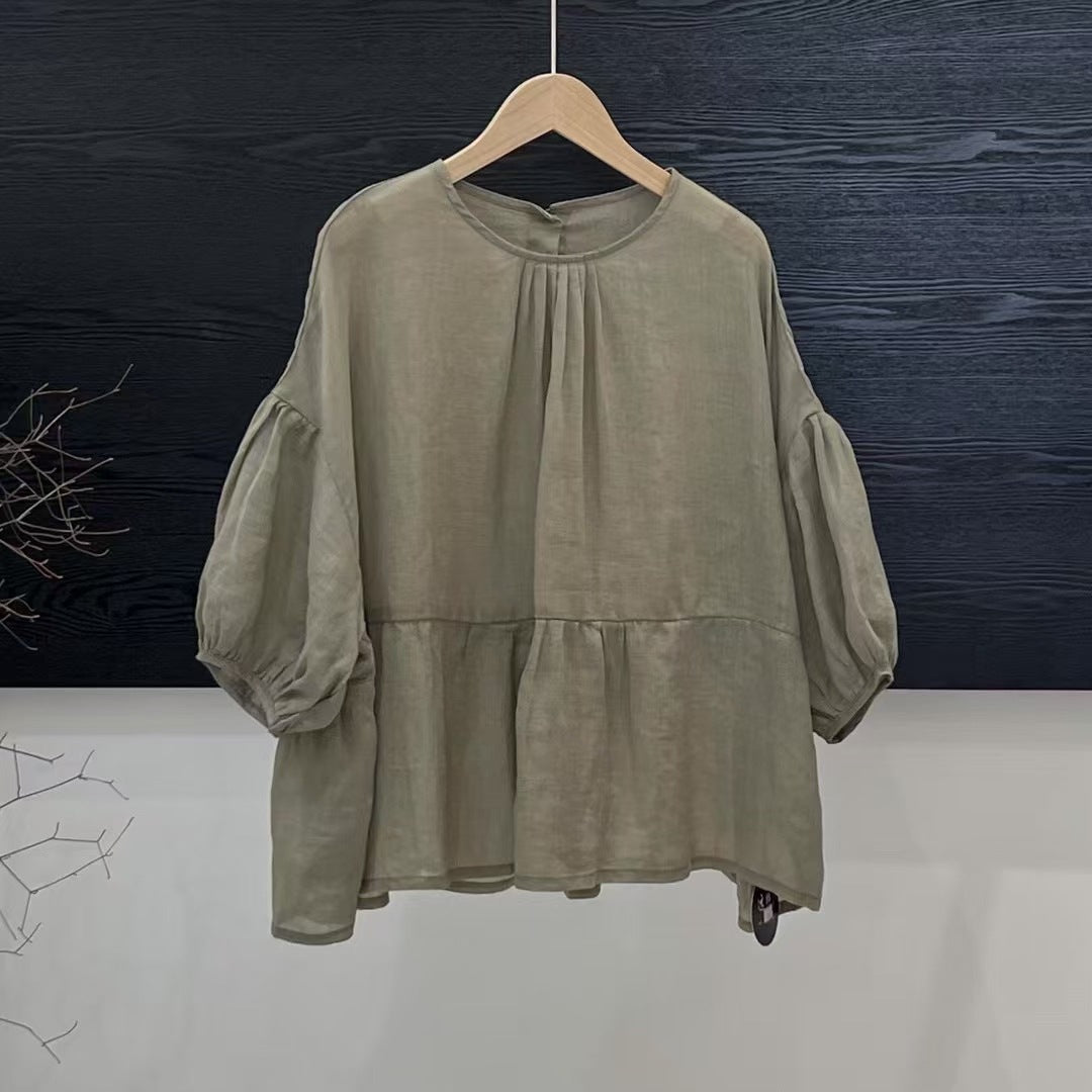 Femme Letvægts Peplum Bluse Stilla