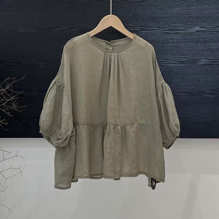 Femme Letvægts Peplum Bluse Stilla
