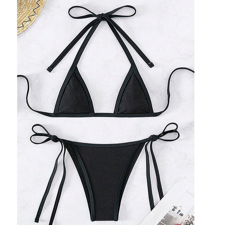 Dame triangel-bikini med justerbare snore Skovae