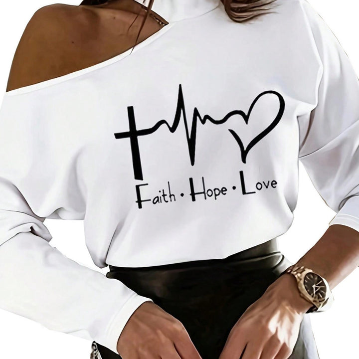 Dame Off-Shoulder Sweatshirt med inspirerende design Stilla