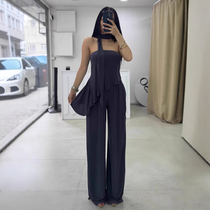 Kvinder Elegant Halterneck Jumpsuit Stilla