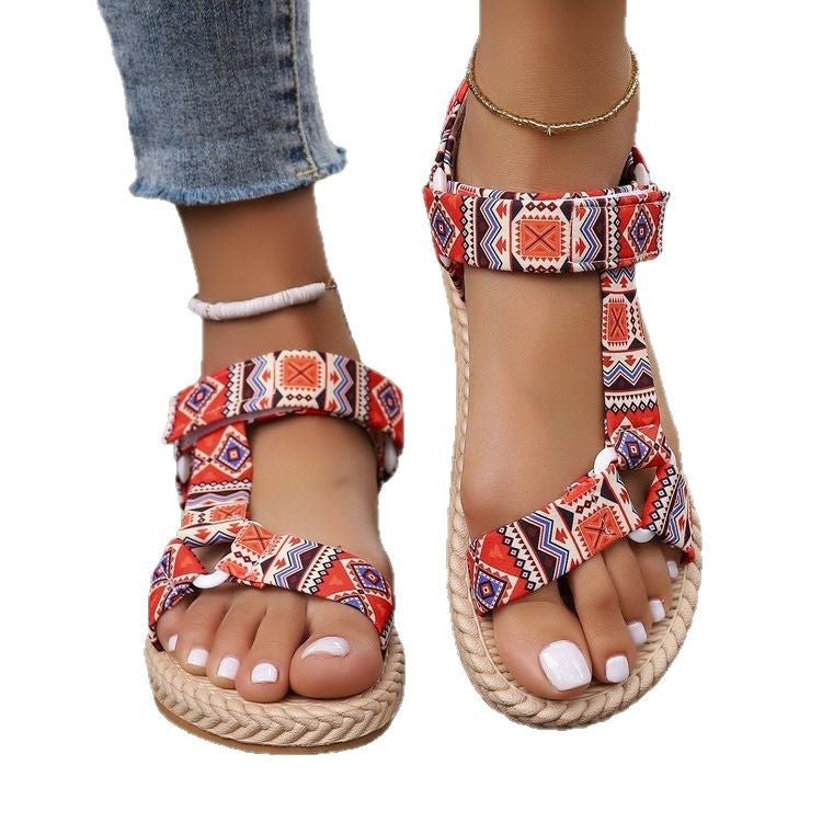 Dame Bekvemme Sandaler med justerbare Remme og ca. flettet Design Stilla