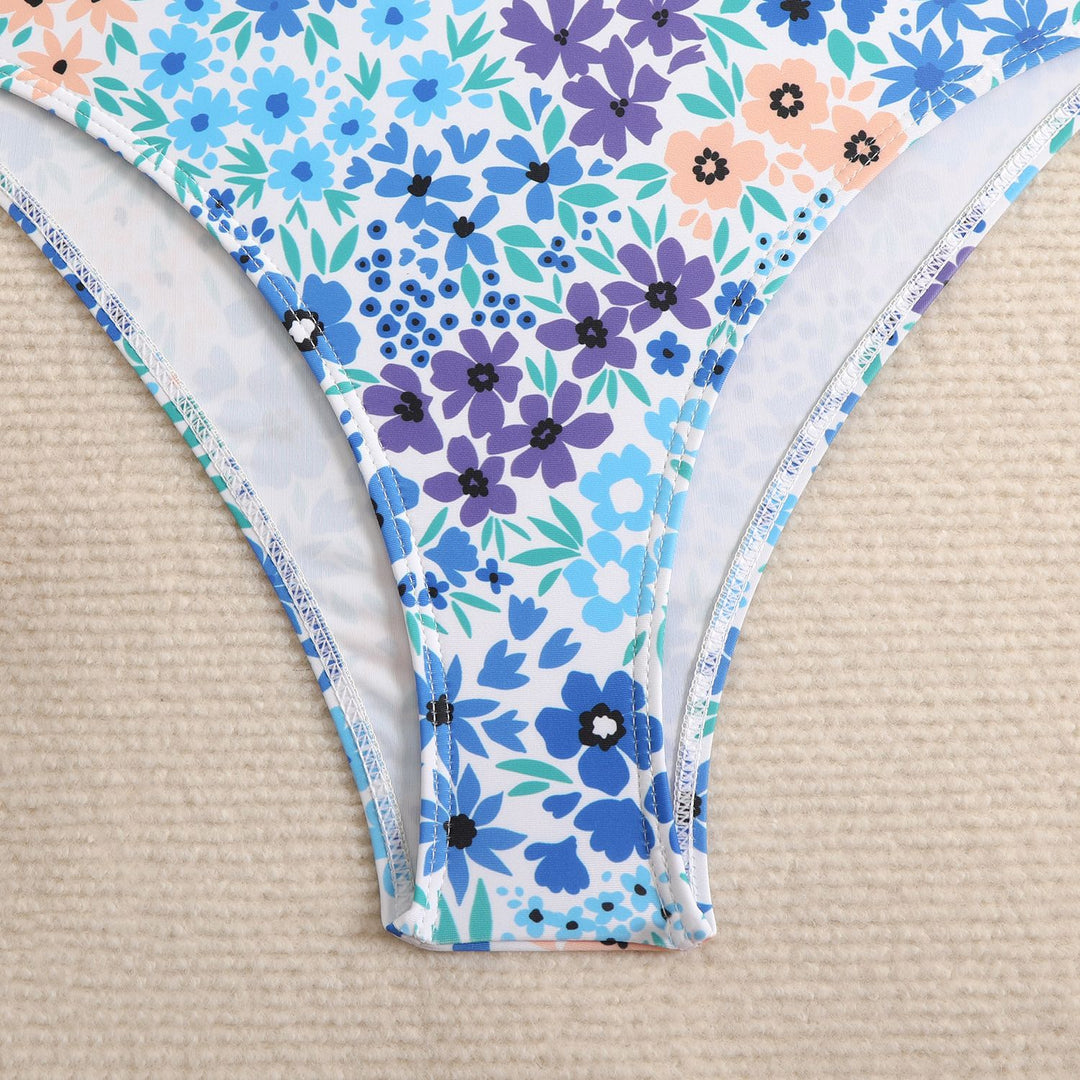 Dame Floral Print Højskåret Éndelt Badeanzug Stilla 1750838522