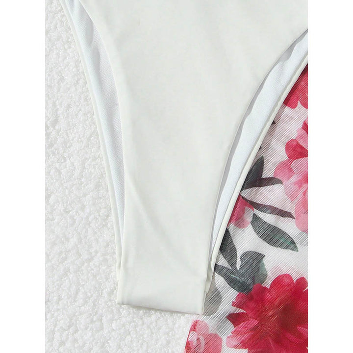 Dame bikini-sæt med elegant indpakningsskørt og blomsterdesign Stilla