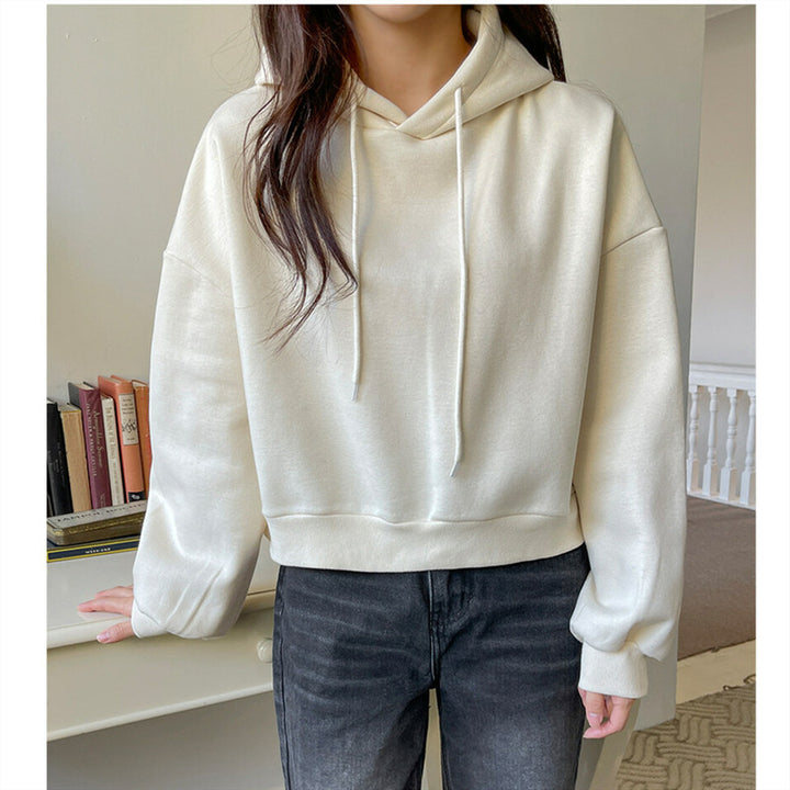 Kvinders afslappede cropped hoodie med voluminøse ærmer Stilla