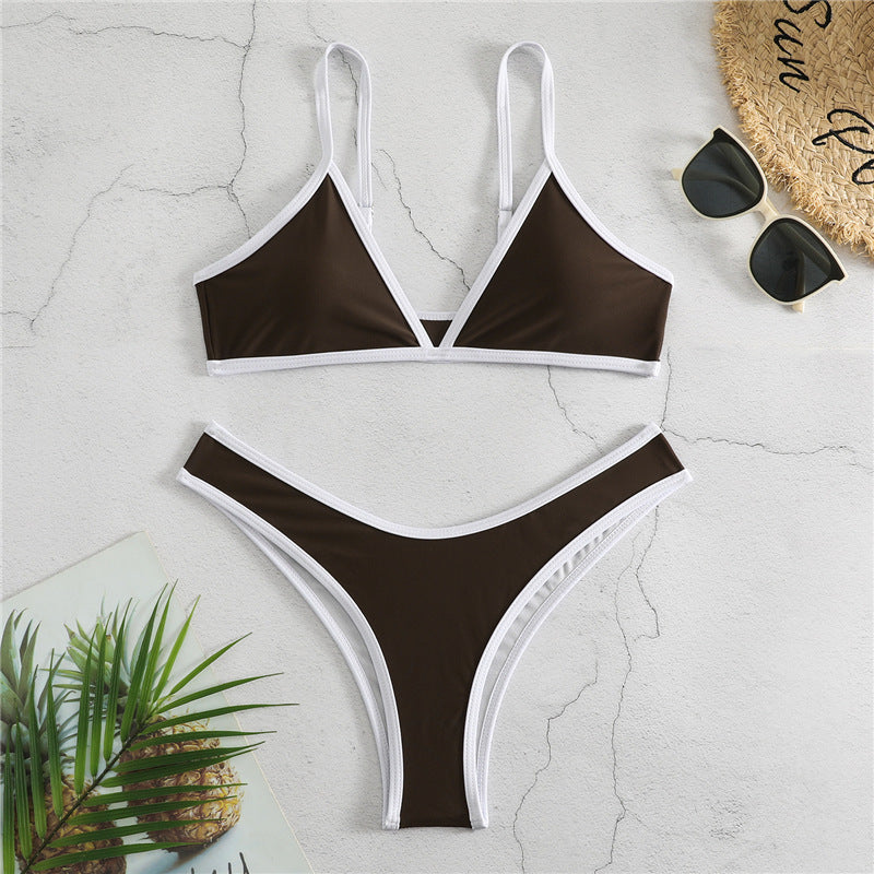 Dame Triangel-Bikini med elegant søm og sportlig snit Skovae