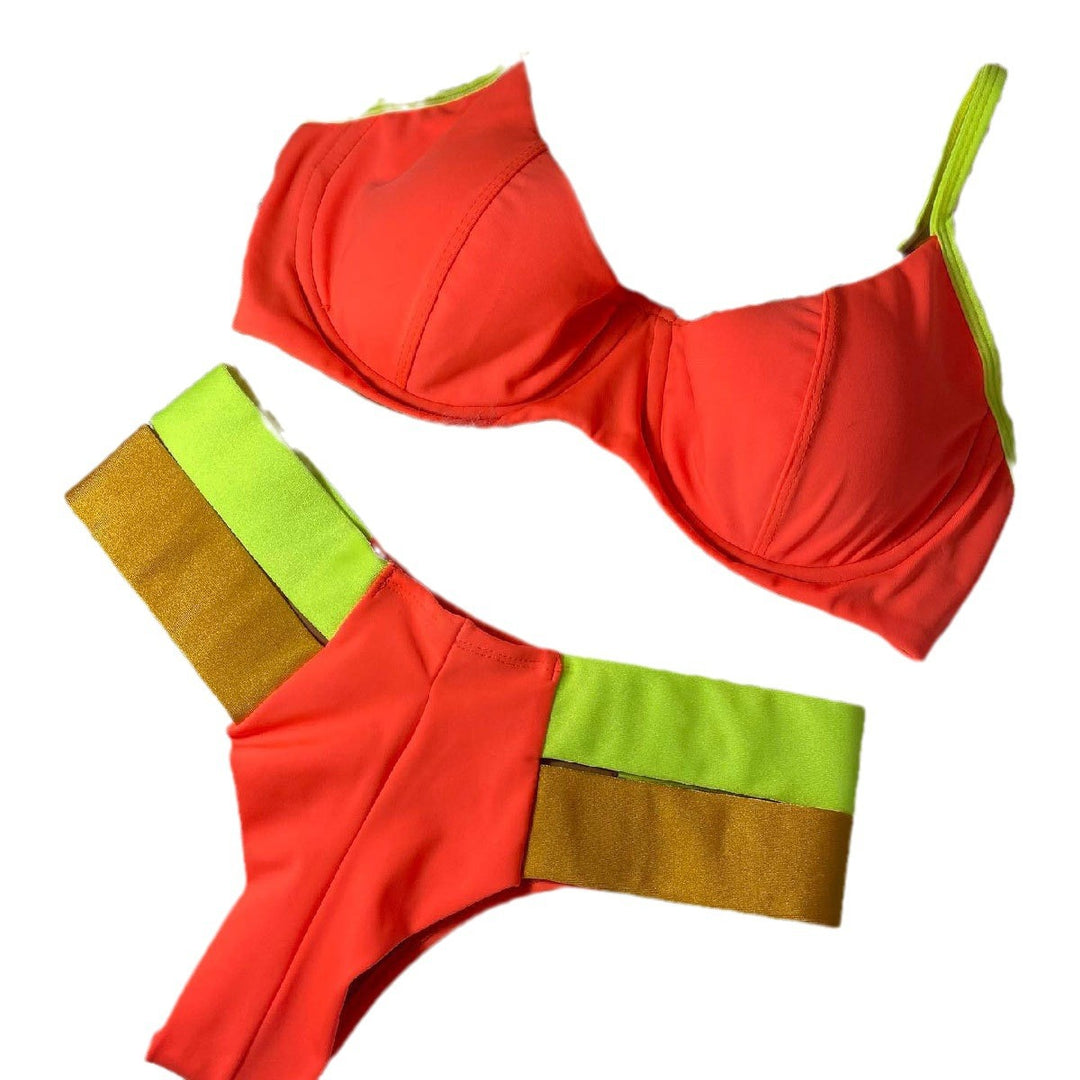 Dame Bikini-sæt med støttende top og højt skåret bund Stilla