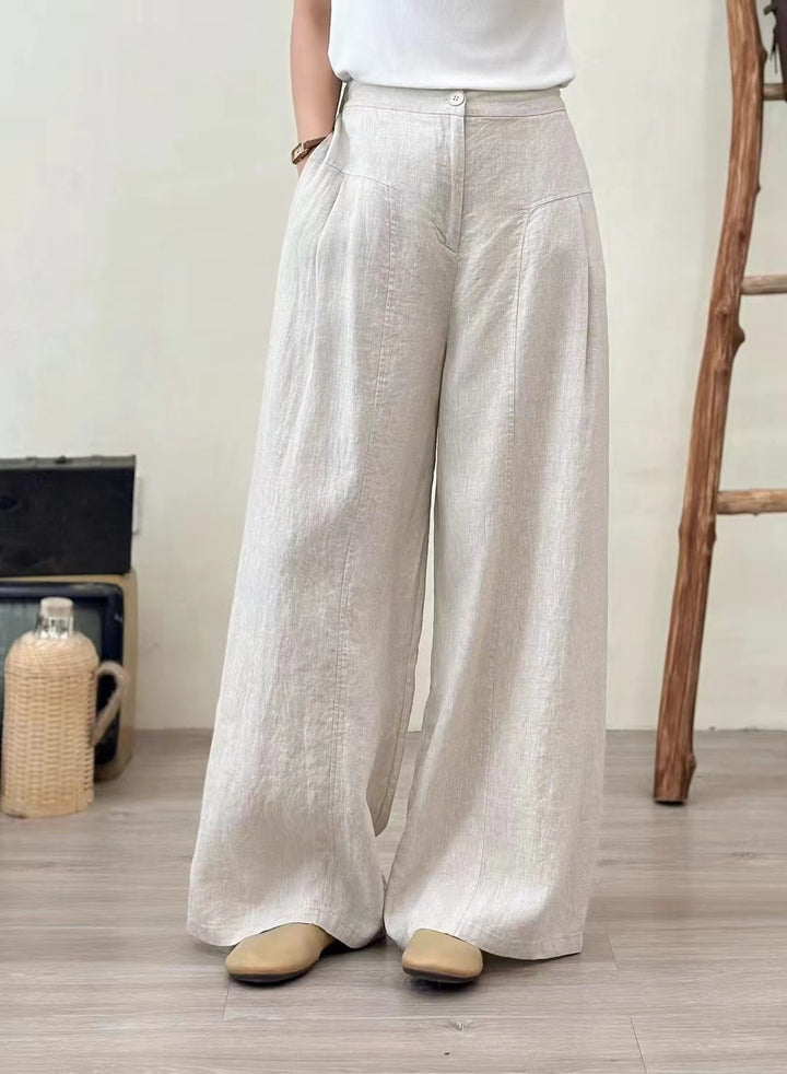 Femme Bred Linned Bukser Stilla