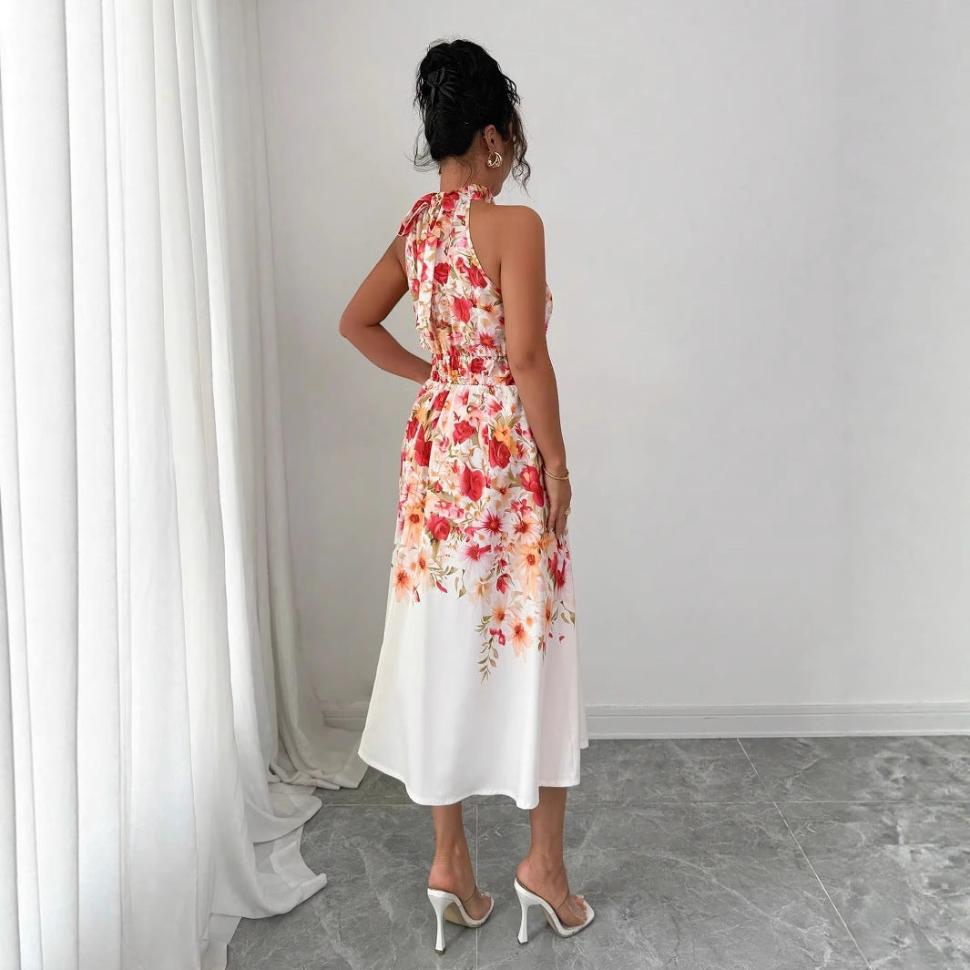 Dame blomstermønster midikjole Stilla